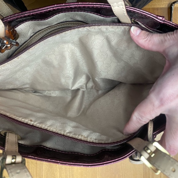 Michael Kors red tote purse - Picture 4 of 9